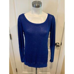 Nike Blue Thin Speckled Long Sleeve Athletic Top, Size Large